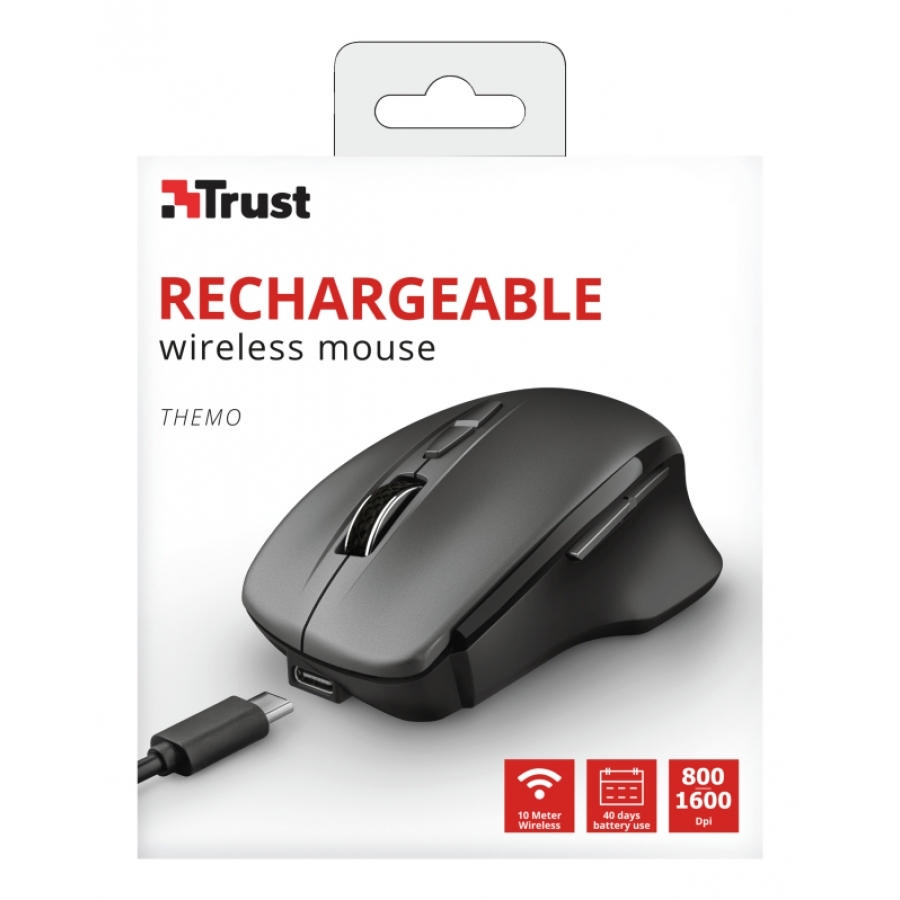 MOUSE WIRELESS RICARICABILE USB TRUST