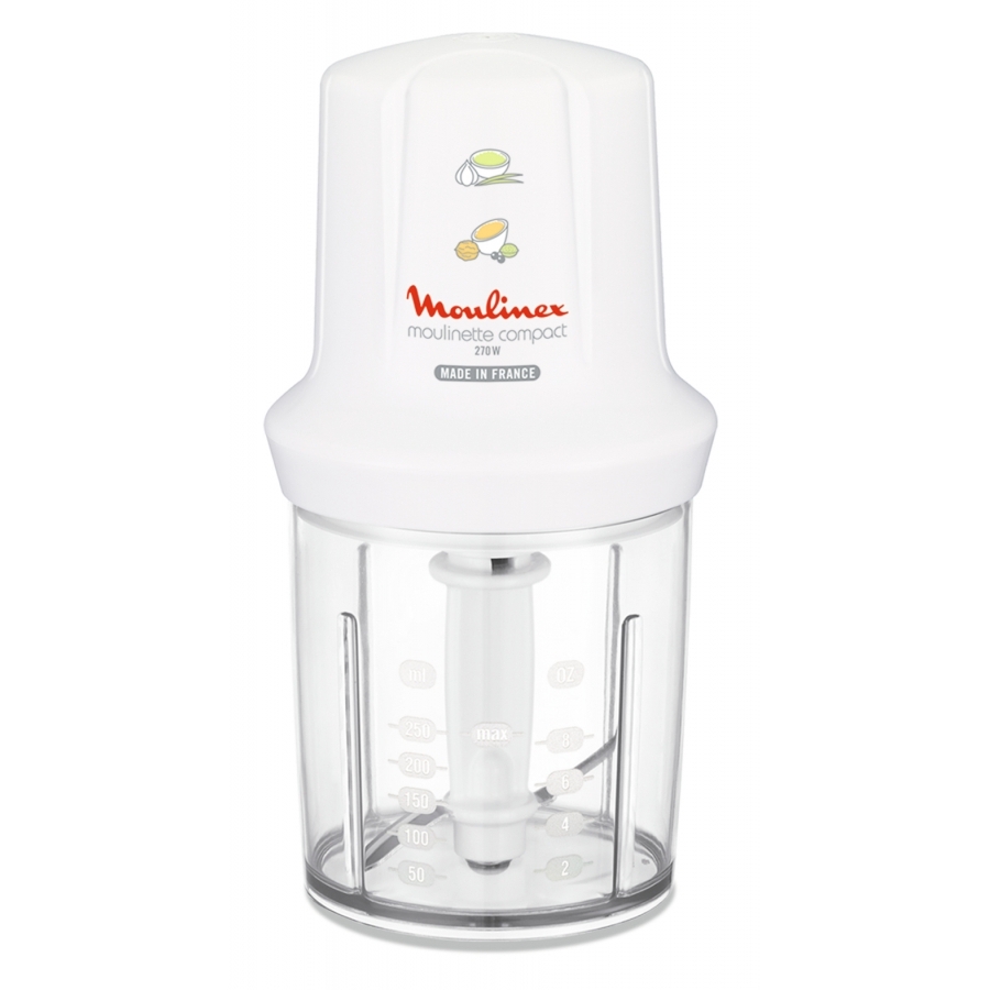 Moulinex Tritatutto e frullatore La Moulinette 800 W+ frullatore a doppia  lama in acciaio inossidabile da 200 g e 750 ml 1-2-3 frutti bianco/rosso :  : Casa e cucina